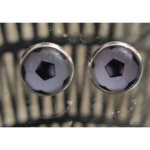 3/$15 Soccer ball 12mm earring studs